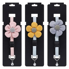 Legendog 1pc Cat Collar Cute Flower Decor Adjustable Small Dog Collar Kitten Collar With Bell Pet Supplies Clothing Accessories