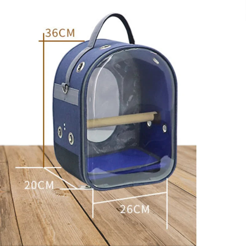 Parrot Backpack pet Carrying Cage Outdoor Travel Comfortable Breathable transparent Carrier Backbag Space Capsule with bracket