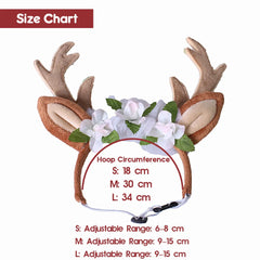 Cute Christmas Reindeer Horn Pet Headband Hat Costume Dog Puppy Cat Cosplay Party Pet Hair Decorations Supplies Headwear