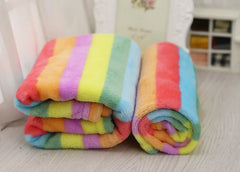 Pet Dog Cat Blankets Mat Towel Rainbow Tiger Soft Warm Wool Coral Fleece Sleeping Mattress Cushion Pad