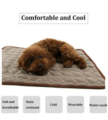 Washable Cooling Mat for Pet Breathable Blanket Ice Pads Bed Mat Car Seat Sofa Cushion Summer Dogs Cat