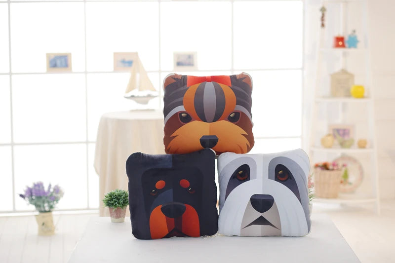 Simulation Pet Dog Print Pillow Cushion Puppy Pattern Sleeping Blanket Cushion Home Decoration Pillow Blanket