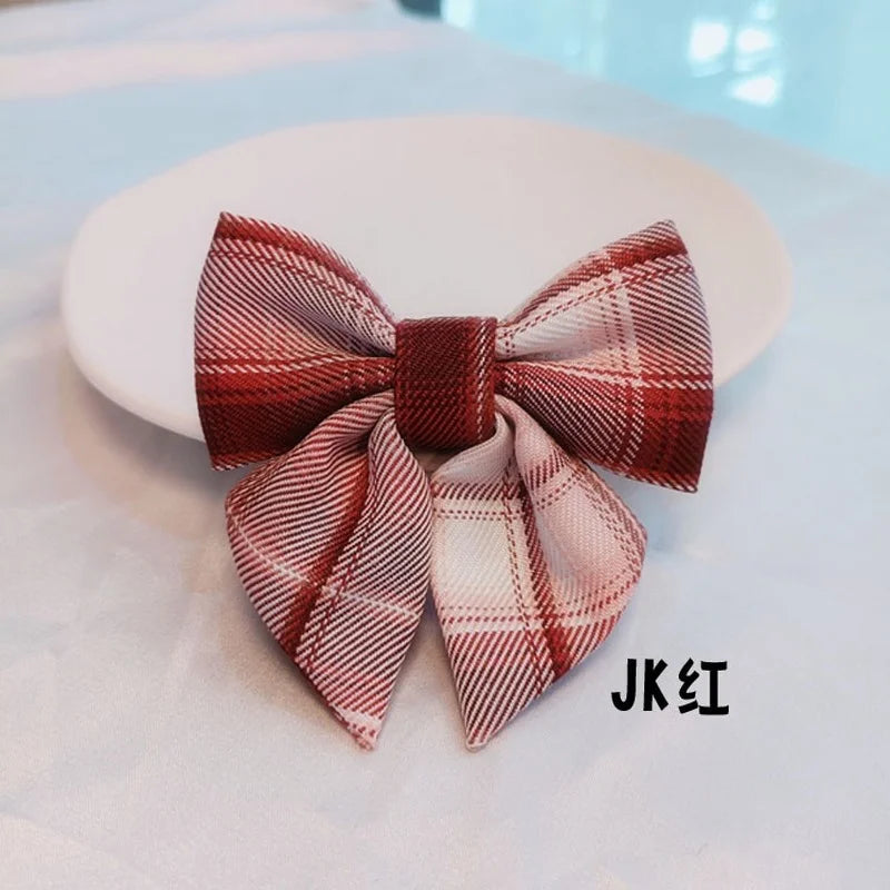 Pet cat Plaid Dog Collar With Bow Tie Basic Dog Cotton Necklace For Pet Gift Washable Bow ties Accessories