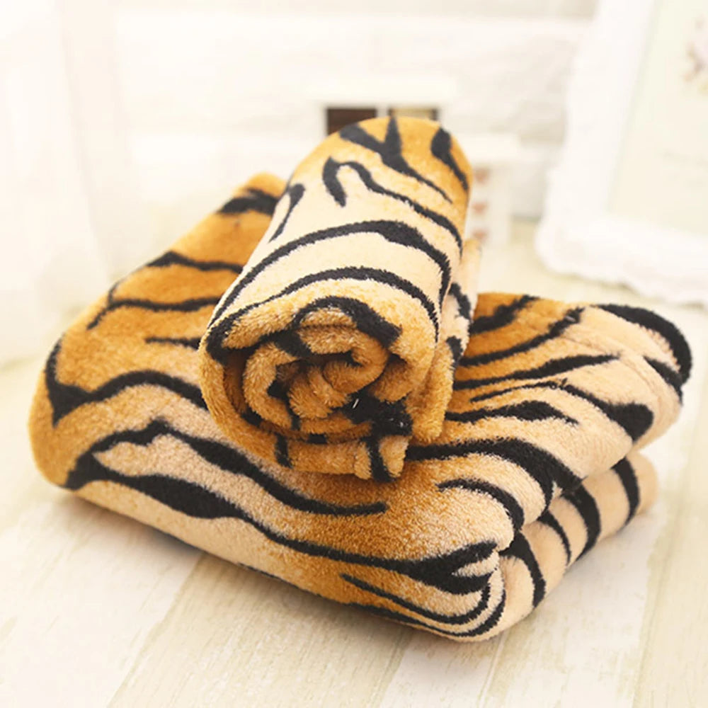 Pet Dog Cat Blankets Mat Towel Rainbow Tiger Soft Warm Wool Coral Fleece Sleeping Mattress Cushion Pad