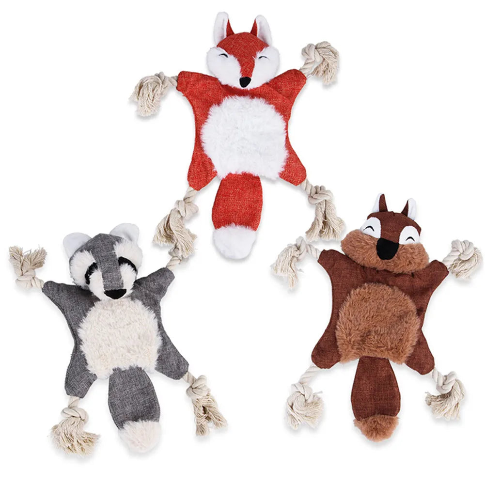 1Pc Pet Dog Toys Stuffed Chew Plush Squeaker Animals Pet Toys Puppy Fox Squirrel For Dogs Cat Chew Squeak Toy Pet Supplies