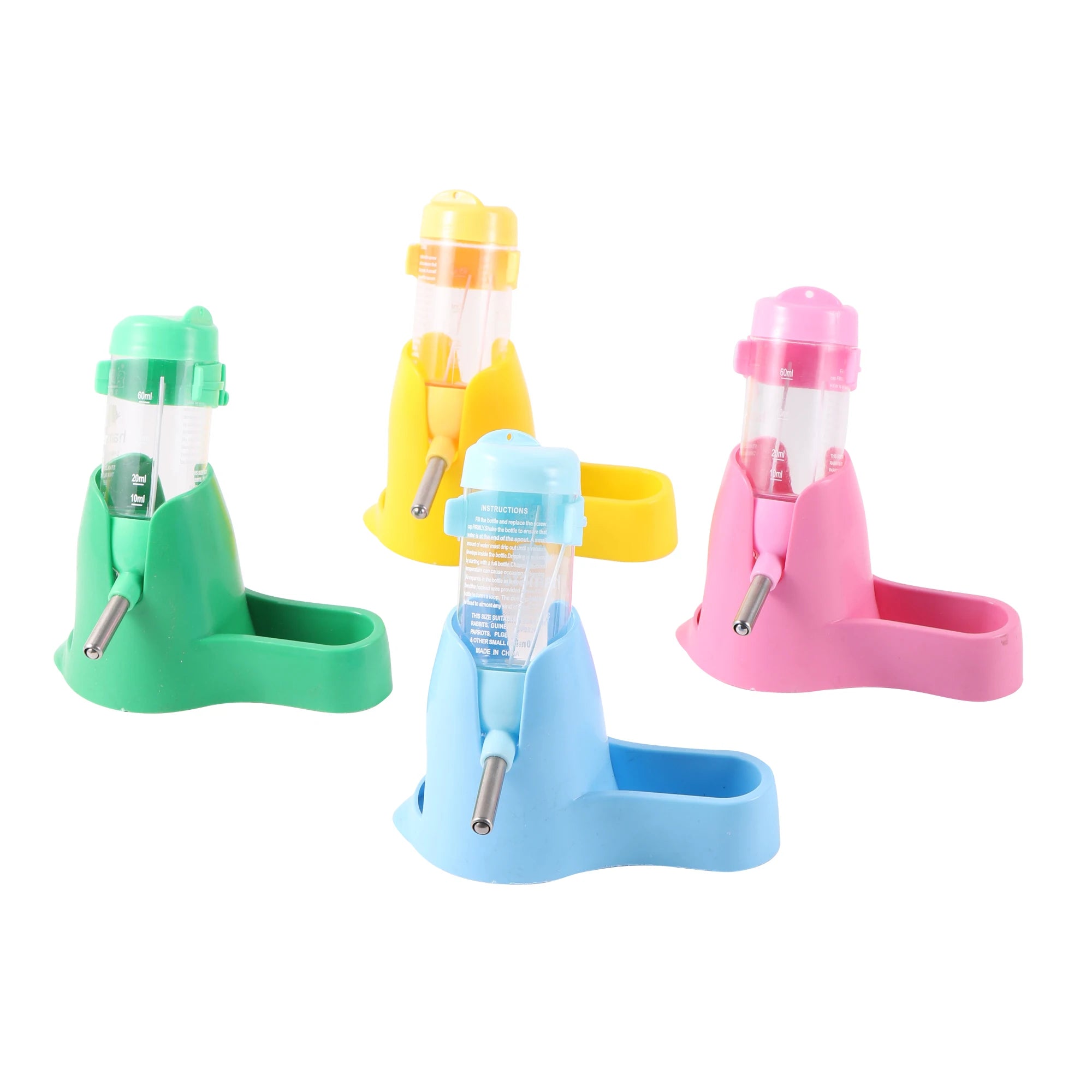 Water Feeder Small Animals Automatic Dispenser Drinking Water Bottle Bowls Dish with Food Container for Hamster Accessories 80ml