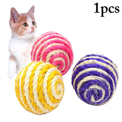 Cat Ball Toy Cats Sisal Ball Cat Rope Ball Kitten Interactive Cat Toys Ball Pet Supplies Play Chewing Scratch Training Toy