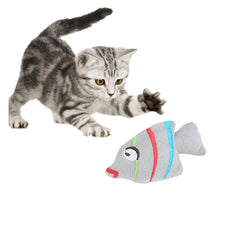 Kapmore Funny Cat Toys Pet Chew Toy Creative Plush Fish Shape Cat Bite Toy Pet Chew Toy Catnip Toy Pet Interactive Supplies