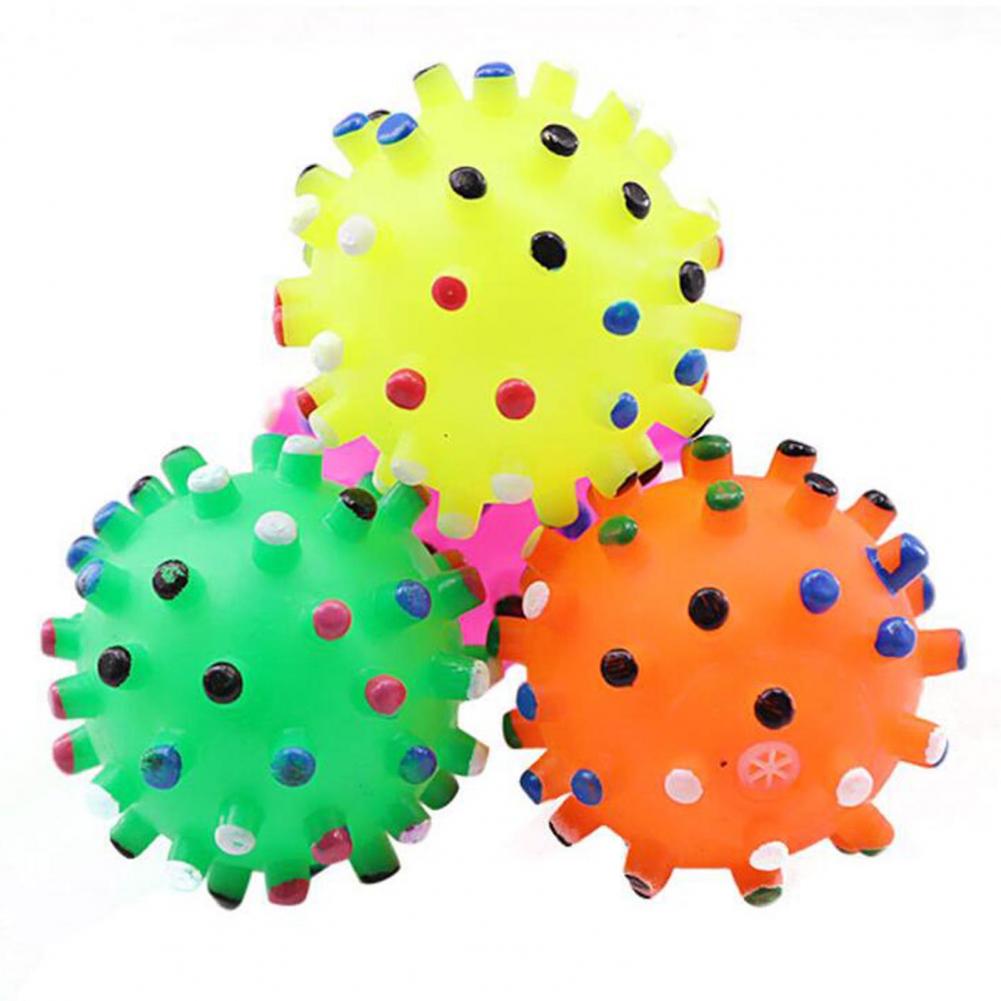 Pet Dog Puppy Thorny Round Ball Molar Teeth Cleaning Chewing Squeaky Sound Toy dog accessories dog toys игрушки для собак