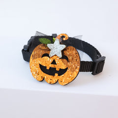 Cat Halloween Collar Adjustable Pet Weird Moon Pumpkin Kitten Lace Bow Style Collar Dog Accessories