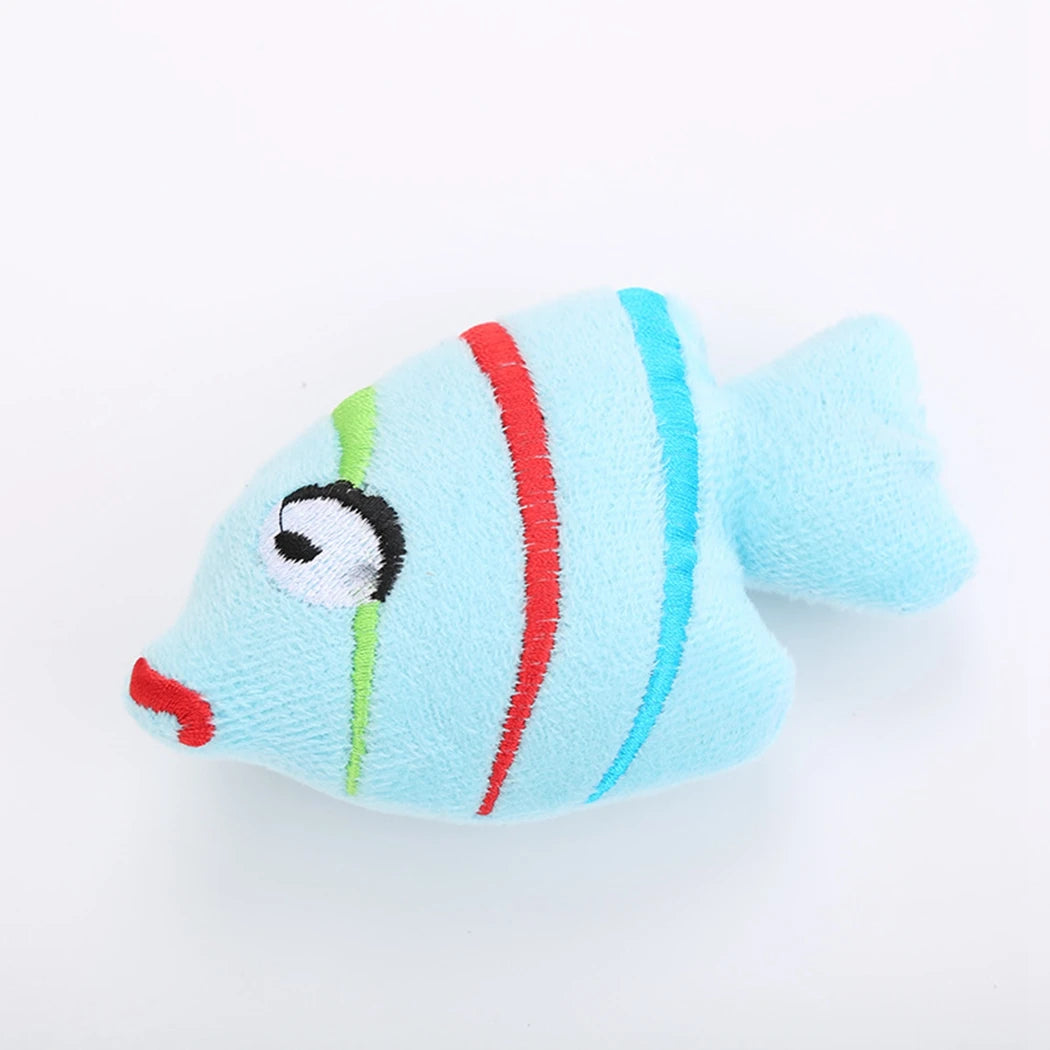 Kapmore Funny Cat Toys Pet Chew Toy Creative Plush Fish Shape Cat Bite Toy Pet Chew Toy Catnip Toy Pet Interactive Supplies