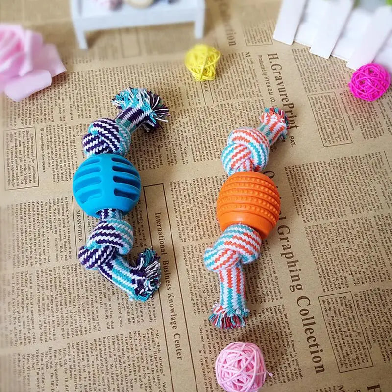 Kapmore 1pc Bite Resistant Dog Rope Toy Pet Interactive Knot Design Dog Chew Rope Puppy Teething Toy Pet Supplies Dog Favors