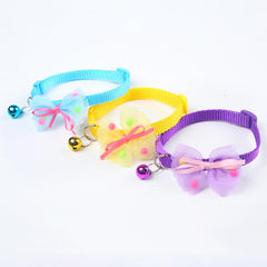 Pet Collar Bow-knot Decor Adjustable Neck Small Kitten Puppy Collar With Bell для собак