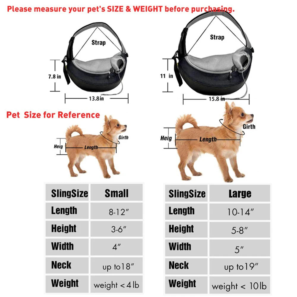 Pet Dog Cat Sling Carrier Breathable Travel Safe Sling Bag Puppy Kitten Outdoor Mesh Oxford Single Comfort Handbag Tote Pouch