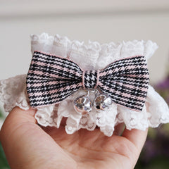 Lace Cute Cat dog Collar with bell Dog Bibs Bows Pet Necklace Bowknot Collar Kitty Puppy Accessories