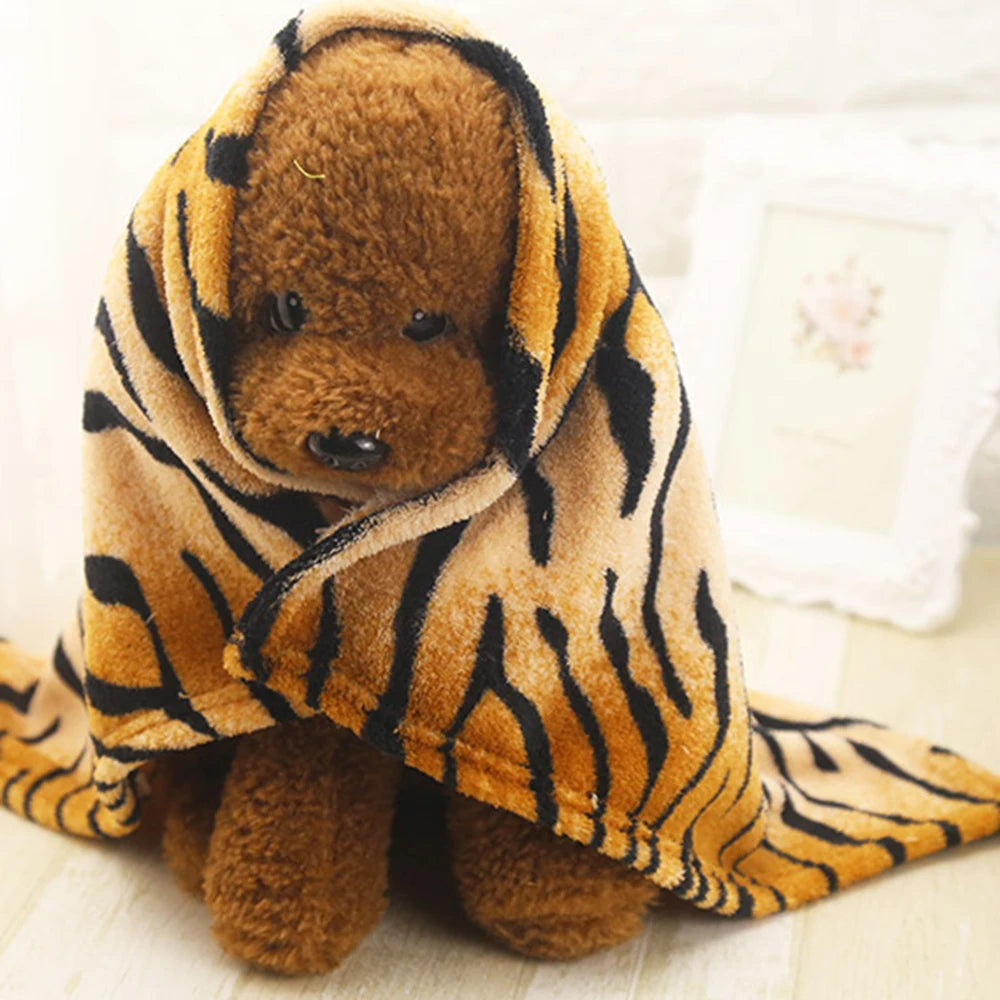 Pet Dog Cat Blankets Mat Towel Rainbow Tiger Soft Warm Wool Coral Fleece Sleeping Mattress Cushion Pad