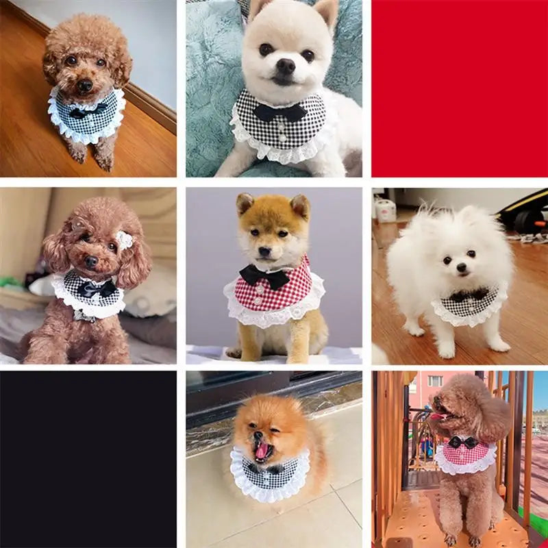 2020 New Fashion Small Dog Scarf Bowknot Adjustable Pet Cat Collars Scarf Neckerchief Necklace trigon Pet accessories