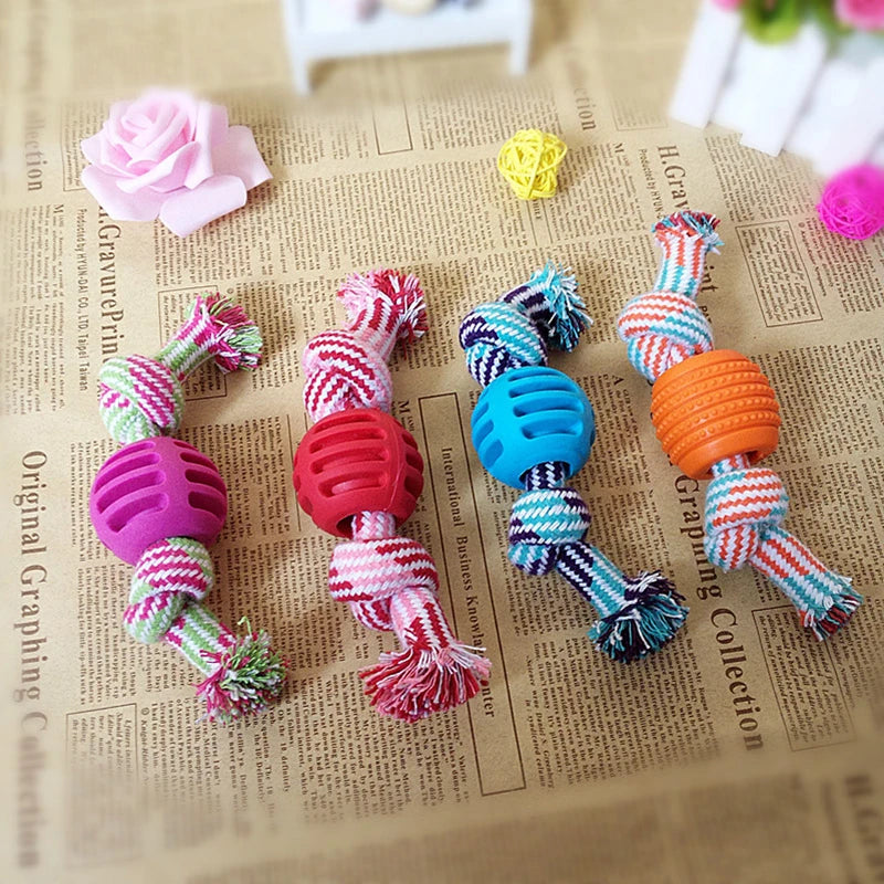 1 Pcs Pets Dogs Pet Supplies Pet Dog Puppy Cotton Chew Knot Toy Durable Braided Bone Rope Funny Toys Pet Supplies