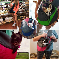 Pet Dog Cat Sling Carrier Breathable Travel Safe Sling Bag Puppy Kitten Outdoor Mesh Oxford Single Comfort Handbag Tote Pouch