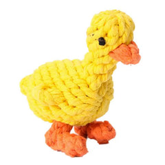 1pc Small Cute Dog Toys Pet Rope Toy Weaving Duck Shape Bite-Resistant Dog Teething Toy Dog Chew Rope Pet Training Supplies