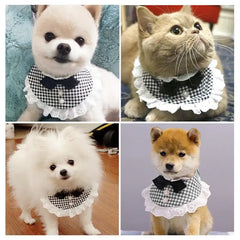 2020 New Fashion Small Dog Scarf Bowknot Adjustable Pet Cat Collars Scarf Neckerchief Necklace trigon Pet accessories