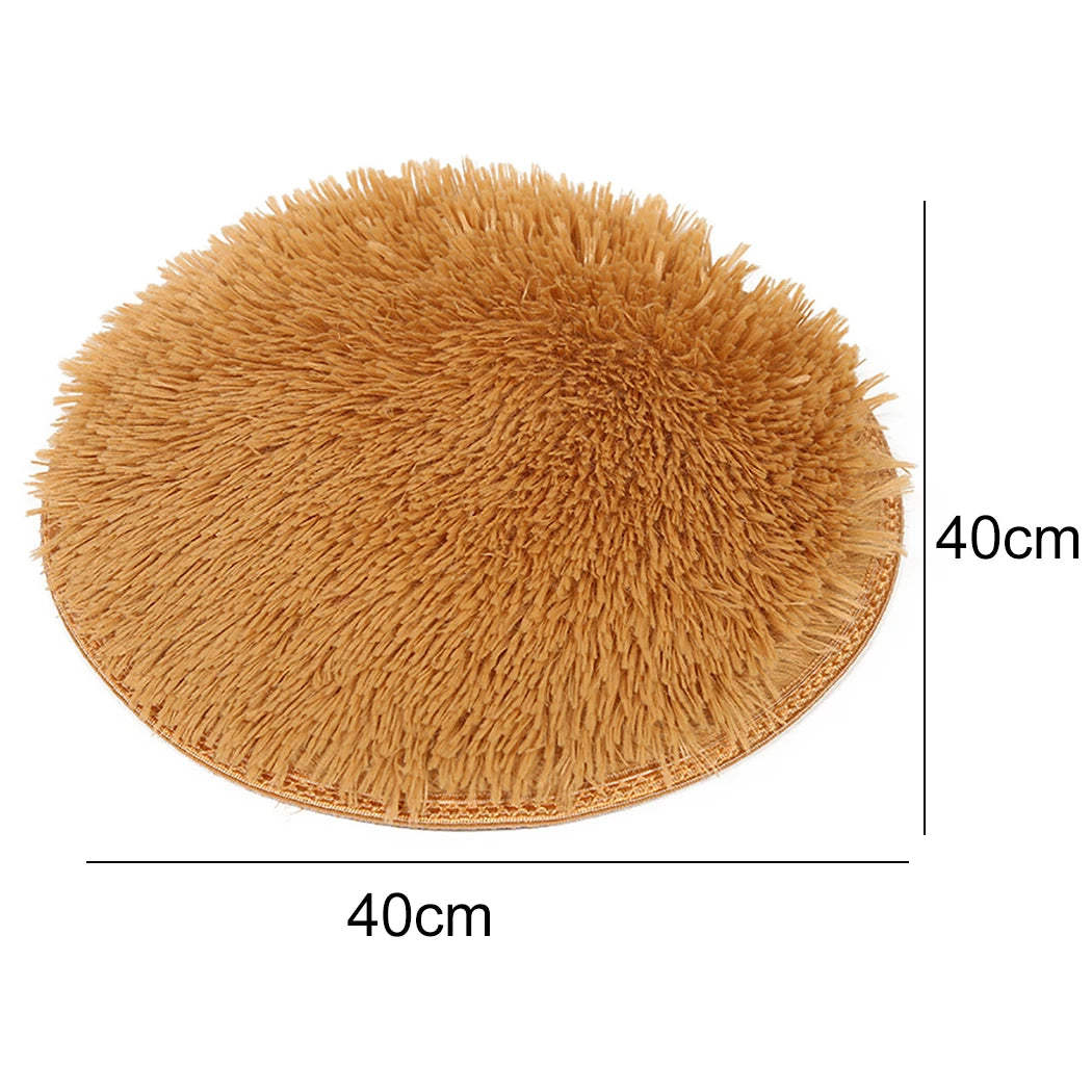 Solid Color Pet Sleep Mat Round Fluffy Soft Warm Dog Bed Blanket Pet Blanket Pet Pad For Cat Pet Supplies