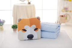 Simulation Pet Dog Print Pillow Cushion Puppy Pattern Sleeping Blanket Cushion Home Decoration Pillow Blanket