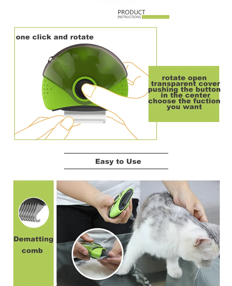 3 in 1 Pet Grooming Comb Brush For Pet Dog Cat Pet Supplies Tool Tangled Knots Matted Fur Fleas Removal