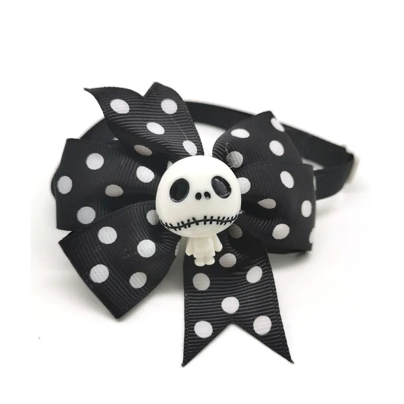 30/50pcs Halloween Pet Dog Cat BowTies Skull Pumpkin Eyes Style Collar Puppy Dog Bowties  Party Accessories Holiday Pet Supplies