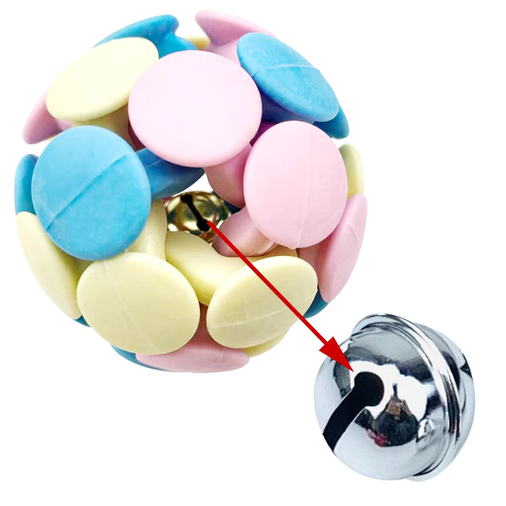 Pet Interactive Toys For Dog Rubber Ball Puppy Teeth Cleaning Cat Toy Dog Chewing Toy Pet Supplies With Bell For Small Pets