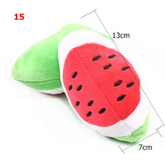 Cute Plush Puzzle Stuffed Squeaking Pet Toy Fruit Animals Cartoon Dog Toys for Dogs Cat Chew Squeaker Squeaky Toy