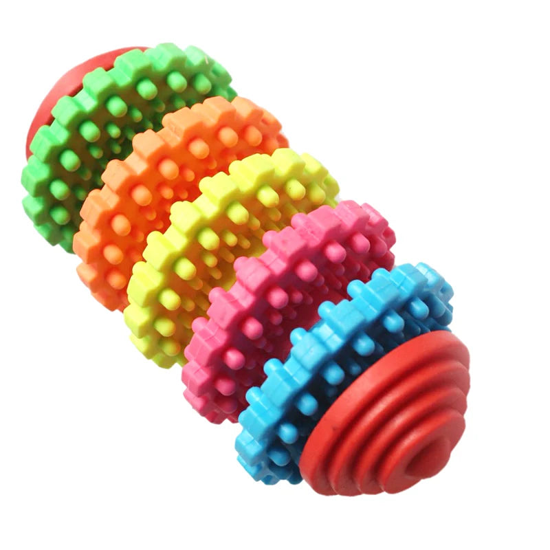 Rubber dog toys Colorful Dog dental teething healthy Chew Toys gear shape pet dog playing For Small Big Dogs product Pet toys