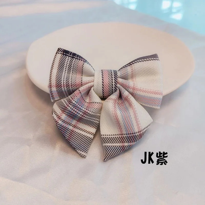 Pet cat Plaid Dog Collar With Bow Tie Basic Dog Cotton Necklace For Pet Gift Washable Bow ties Accessories