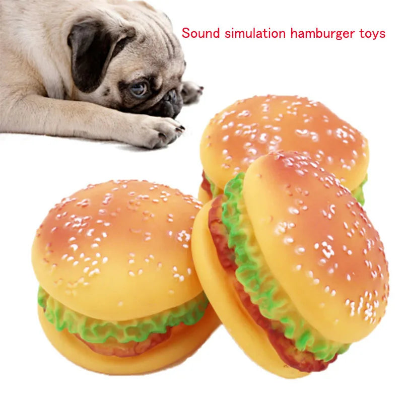 Toys For Dog Simulation Hamburger Shaped Pet Dog Toys Funny Sound Squeak Toy For Dogs Cats Training Playing Chewing fidget toys