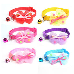 Pet Collar Bow-knot Decor Adjustable Neck Small Kitten Puppy Collar With Bell для собак