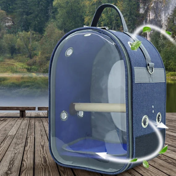 Parrot Backpack pet Carrying Cage Outdoor Travel Comfortable Breathable transparent Carrier Backbag Space Capsule with bracket