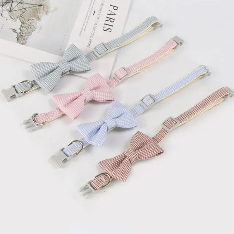 Brand New Simple Pet Cat Collars Bow Tie Adjustable 23-31cm Necklace for Medium Dogs 1pc Japanese Fashion Pet Neck Accessories