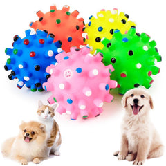 Pet Dog Puppy Thorny Round Ball Molar Teeth Cleaning Chewing Squeaky Sound Toy dog accessories dog toys игрушки для собак