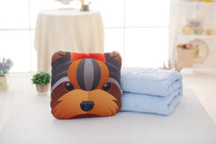 Simulation Pet Dog Print Pillow Cushion Puppy Pattern Sleeping Blanket Cushion Home Decoration Pillow Blanket