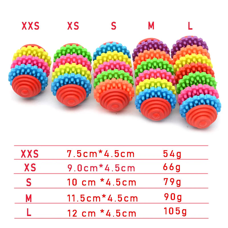 Rubber dog toys Colorful Dog dental teething healthy Chew Toys gear shape pet dog playing For Small Big Dogs product Pet toys