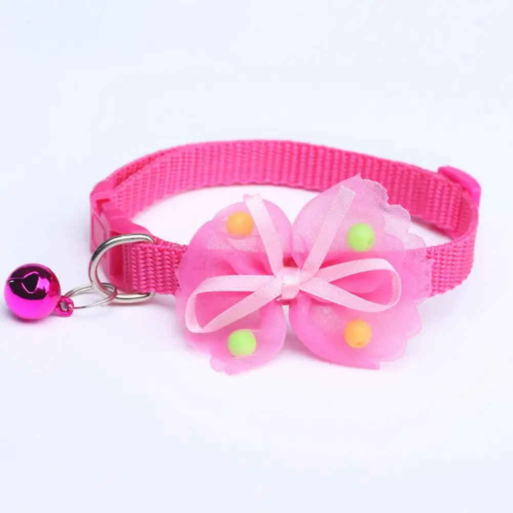 Pet Collar Bow-knot Decor Adjustable Neck Small Kitten Puppy Collar With Bell для собак