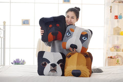 Simulation Pet Dog Print Pillow Cushion Puppy Pattern Sleeping Blanket Cushion Home Decoration Pillow Blanket