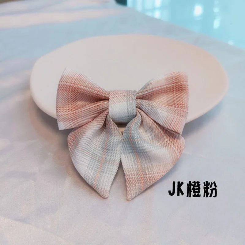 Pet cat Plaid Dog Collar With Bow Tie Basic Dog Cotton Necklace For Pet Gift Washable Bow ties Accessories