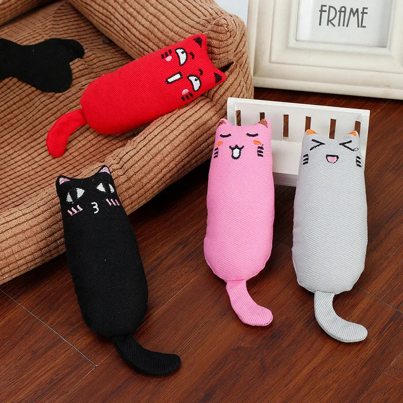 Funny Interactive Plush Toy Cat Grinding Catnip Toys Pet Kitten Chewing Toy Claws Thumb Bite Cat Mint For pet Teeth toys