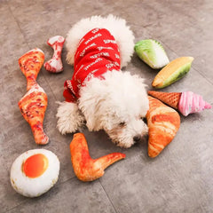 Kapmore 1pc Dog Squeaky Toy Creative Food Shape Pet Chew Toy Bite Resistant Pet Bite Toys Pet Supplies Dog Favors