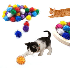 Pet Cat Toy Colorful Flash Soft Elastic Gold Ball Cat Toy Interactive Toy Small Ball Colorful Fun Cat Chew Toy Kitten PetCloud