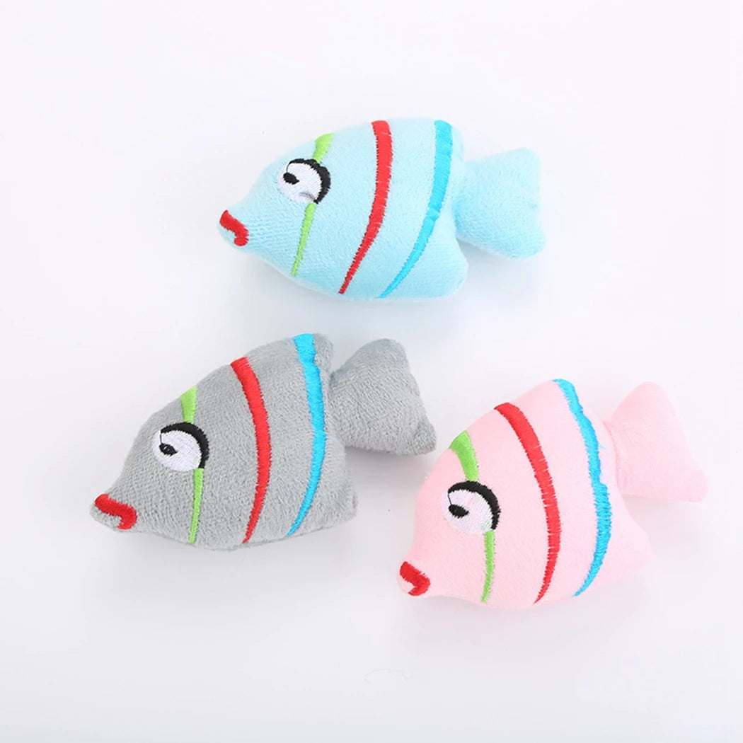 Kapmore Funny Cat Toys Pet Chew Toy Creative Plush Fish Shape Cat Bite Toy Pet Chew Toy Catnip Toy Pet Interactive Supplies