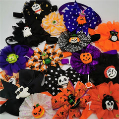 30/50pcs Halloween Pet Dog Cat BowTies Skull Pumpkin Eyes Style Collar Puppy Dog Bowties  Party Accessories Holiday Pet Supplies