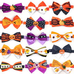 50Pcs Halloween Style Pet Dog Cat Bowties Cute Adjustable Collar Bows for Small Dog Pets Dogs Grooming Accessoires Supplier