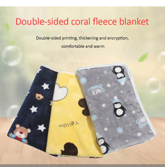 Soft Coral Fleece Sleeping Dog Bed Blanket For Small Medium Large Dog Cat Bed Mat Cute Animal Printed Warm Pet Kennel Blanket